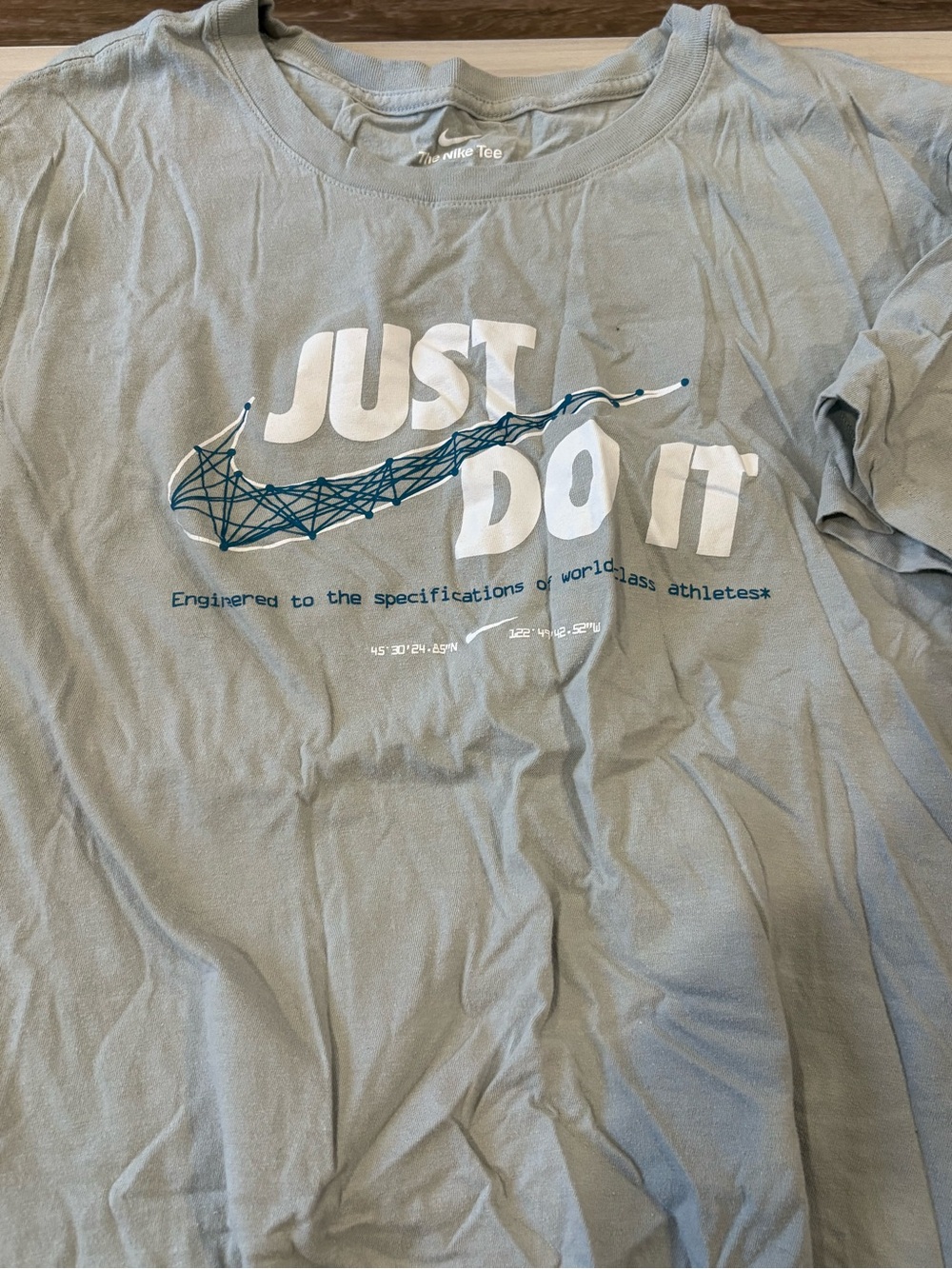 Nike Short-Sleeve 'Just Do It' Graphic Tee in Light Blue-Gray